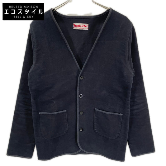 FRANK LEDER フランクリーダー ブラック ジャーマンレザー/ヘビーモールスキン カーディガン トップス