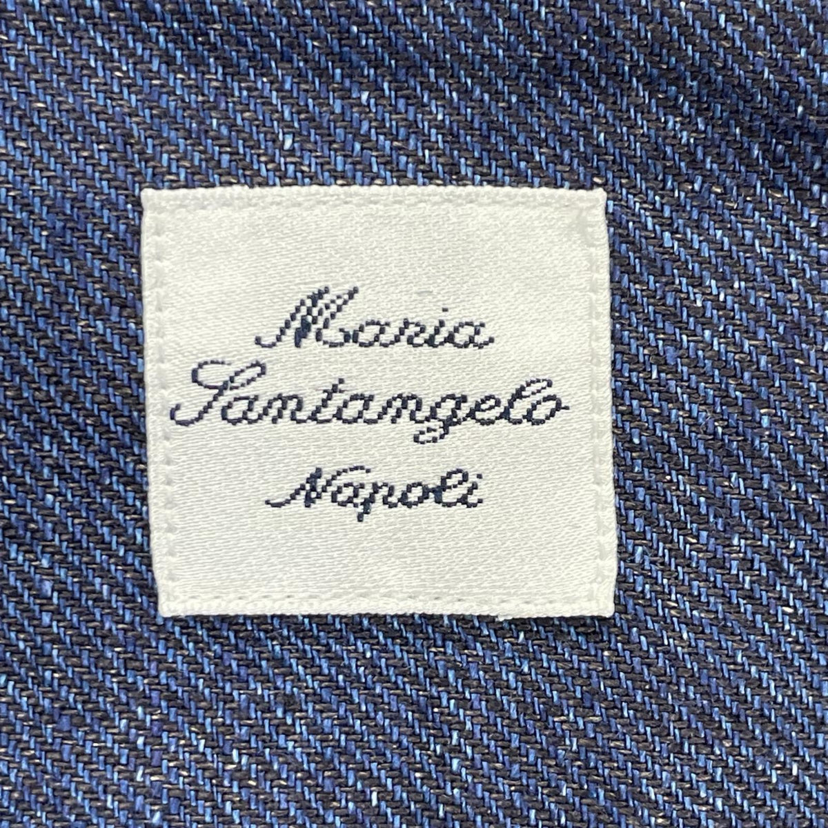 MARIA SANTANGELO マリアサンタンジェロ ネイビー リネン100 ロングスリーブ ボタンシャツ トップス