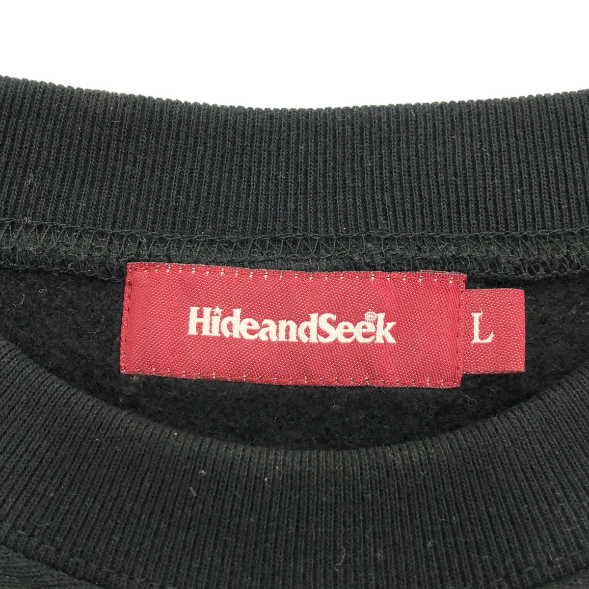 Hide&SeeK ハイドアンドシーク ブラック×パープル ウルフ クルーネック ロングスリーブスウェット トップス