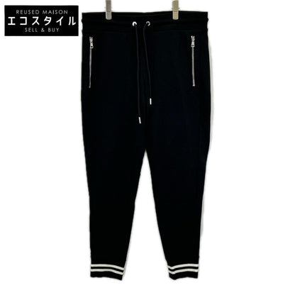 MONCLER モンクレール J10918H00017 ブラック レザーパッチ PANTALONE LUNGO /スウェットパンツ ボトムス