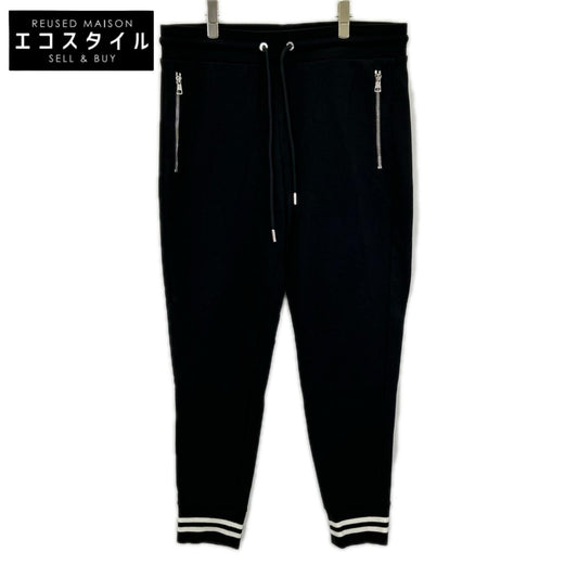 MONCLER モンクレール J10918H00017 ブラック レザーパッチ PANTALONE LUNGO /スウェットパンツ ボトムス