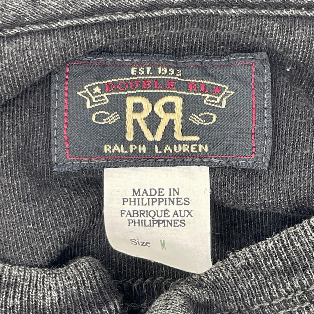RRL ダブルアールエル ブラック Indigo Jersey Henley Shirt ヘンリーネックL/Sカットソー トップス