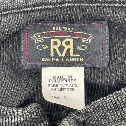RRL ダブルアールエル ブラック Indigo Jersey Henley Shirt ヘンリーネックL/Sカットソー トップス