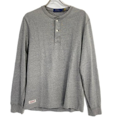 POLObyRalphLauren ポロラルフローレン 霜降りグレー ジャージーヘンリーシャツ L/Sプルオーバー トップス