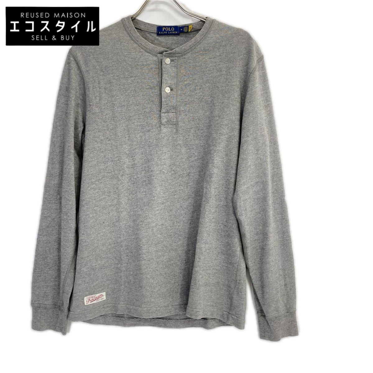 POLObyRalphLauren ポロラルフローレン 霜降りグレー ジャージーヘンリーシャツ L/Sプルオーバー トップス