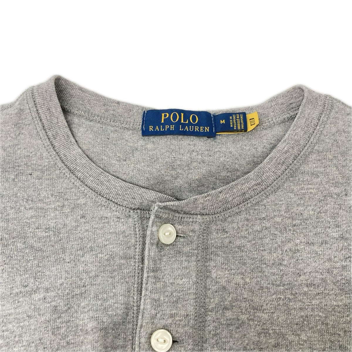 POLObyRalphLauren ポロラルフローレン 霜降りグレー ジャージーヘンリーシャツ L/Sプルオーバー トップス