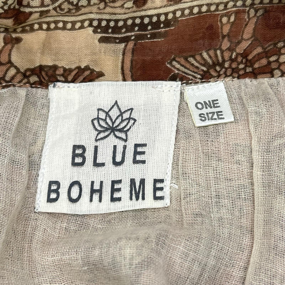 BLUE BOHEME ブルーボヘム ブラウン コットン フラワー ペイズリー ワンピース