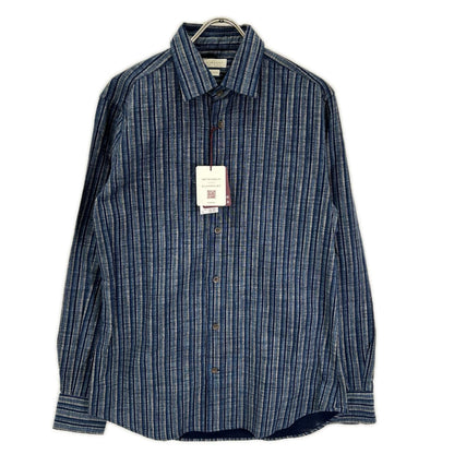 GLANSHIRT グランシャツ 5XGA00 G6681 ブルー コットン ストライプ長袖シャツ トップス