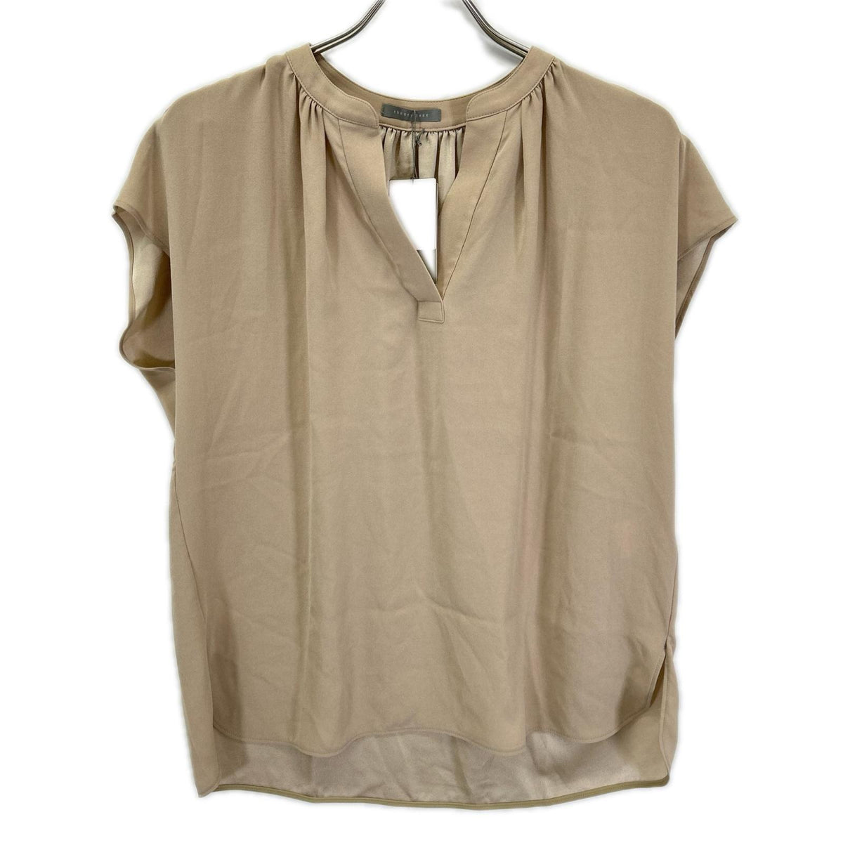 theory luxe セオリーリュクス 03-5208246 25SS ベージュ FLOW LITZY BLOUSE フレンチスリーブブラウス トップス