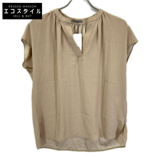 theory luxe セオリーリュクス 03-5208246 25SS ベージュ FLOW LITZY BLOUSE フレンチスリーブブラウス トップス