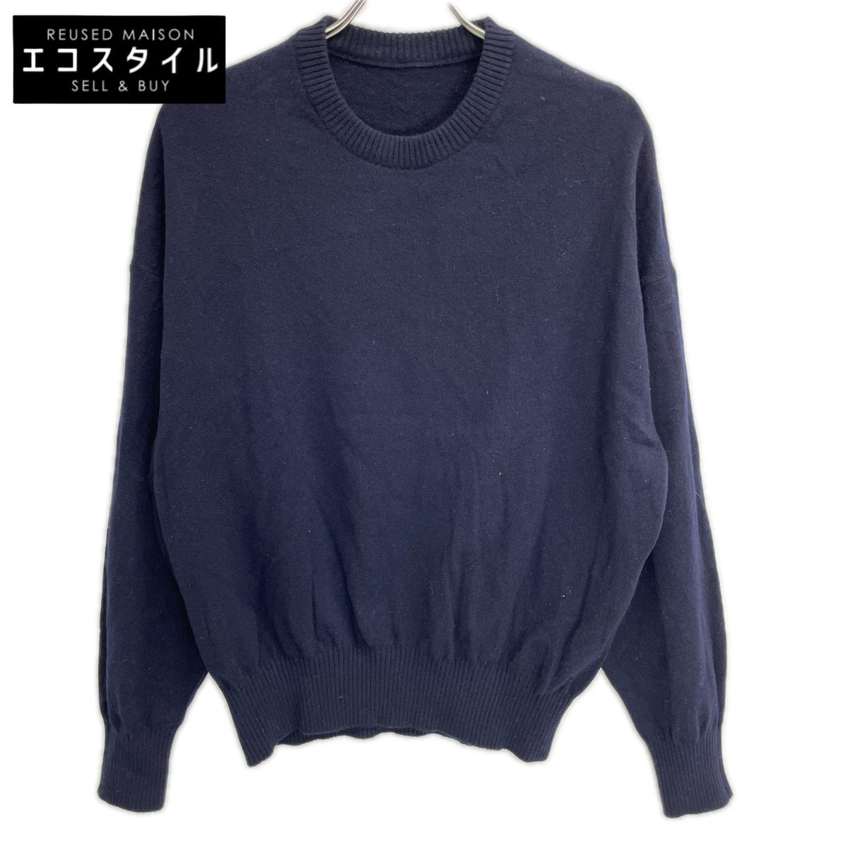 Deuxieme Classe ドゥーズィエムクラス 24AW ネイビー カシミヤ混 JUSPER クルーネック プルオーバー トップス
