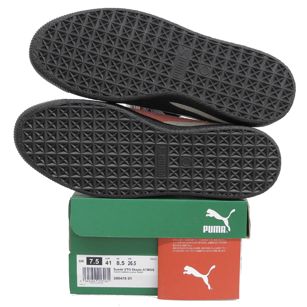 PUMA プーマ 新品同様 プーマスウェード シューズ メンズ ベージュ/ブラック/スモークピンク 26.5cm 390478-01 シューズ