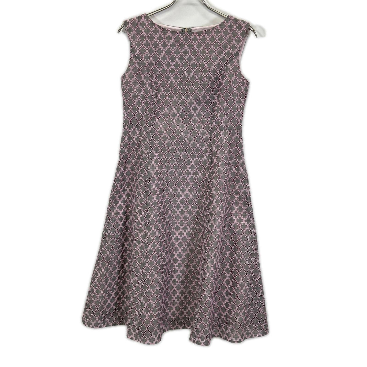 TOCCA トッカ 25AW グレー×ピンク コットン CODE MESSAGE バックジップ ドレスワンピース ワンピース