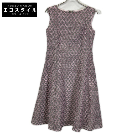 TOCCA トッカ 25AW グレー×ピンク コットン CODE MESSAGE バックジップ ドレスワンピース ワンピース