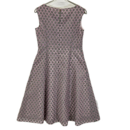 TOCCA トッカ 25AW グレー×ピンク コットン CODE MESSAGE バックジップ ドレスワンピース ワンピース