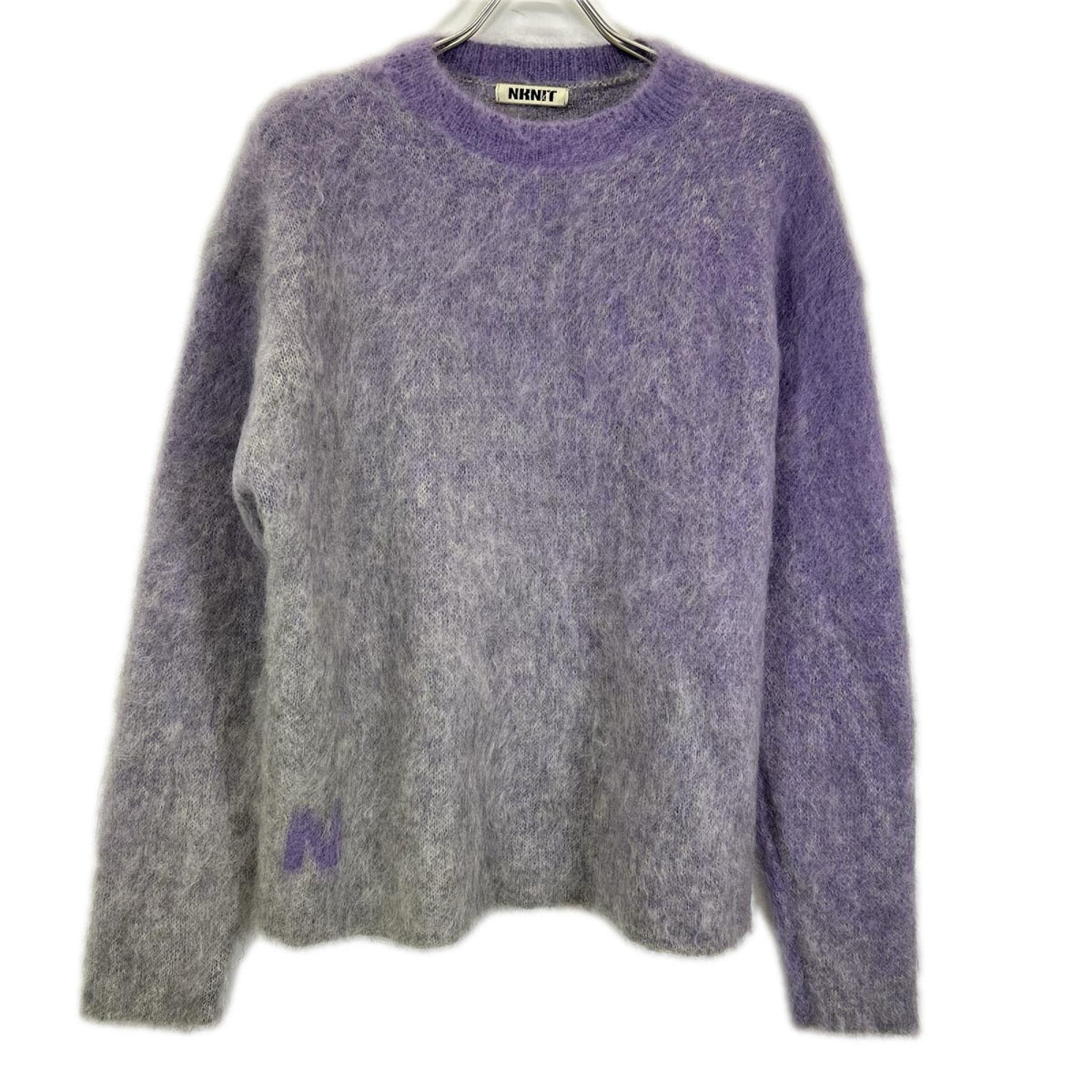 NKNIT ンニット NKNIT23AW-N57 パープル×グレー ウールブレンド グラデーションモヘアニットプルオーバー トップス
