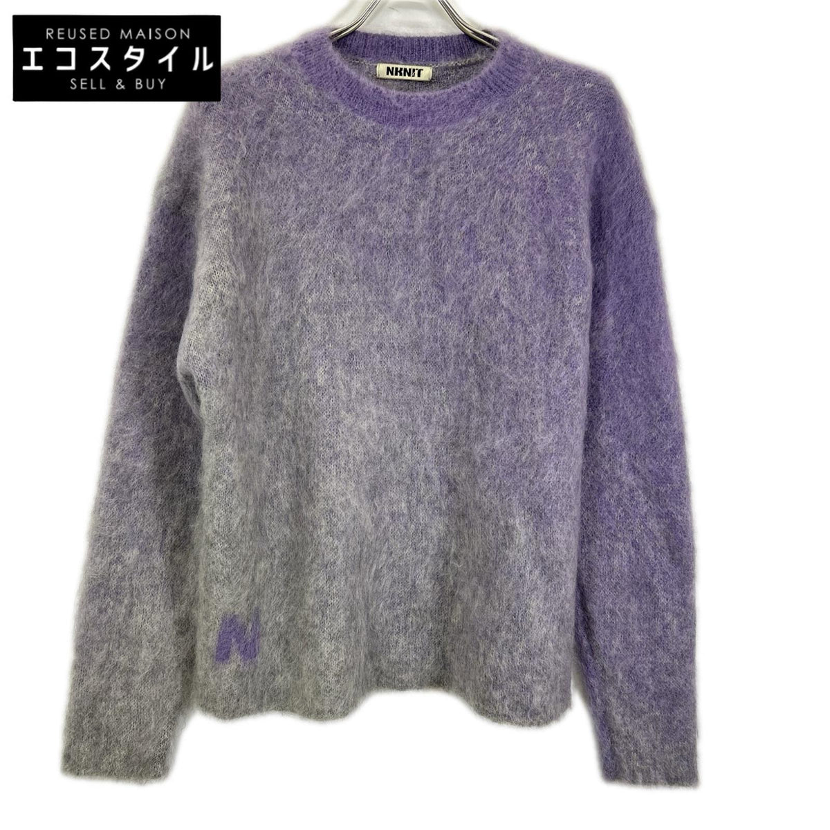 NKNIT ンニット NKNIT23AW-N57 パープル×グレー ウールブレンド グラデーションモヘアニットプルオーバー トップス