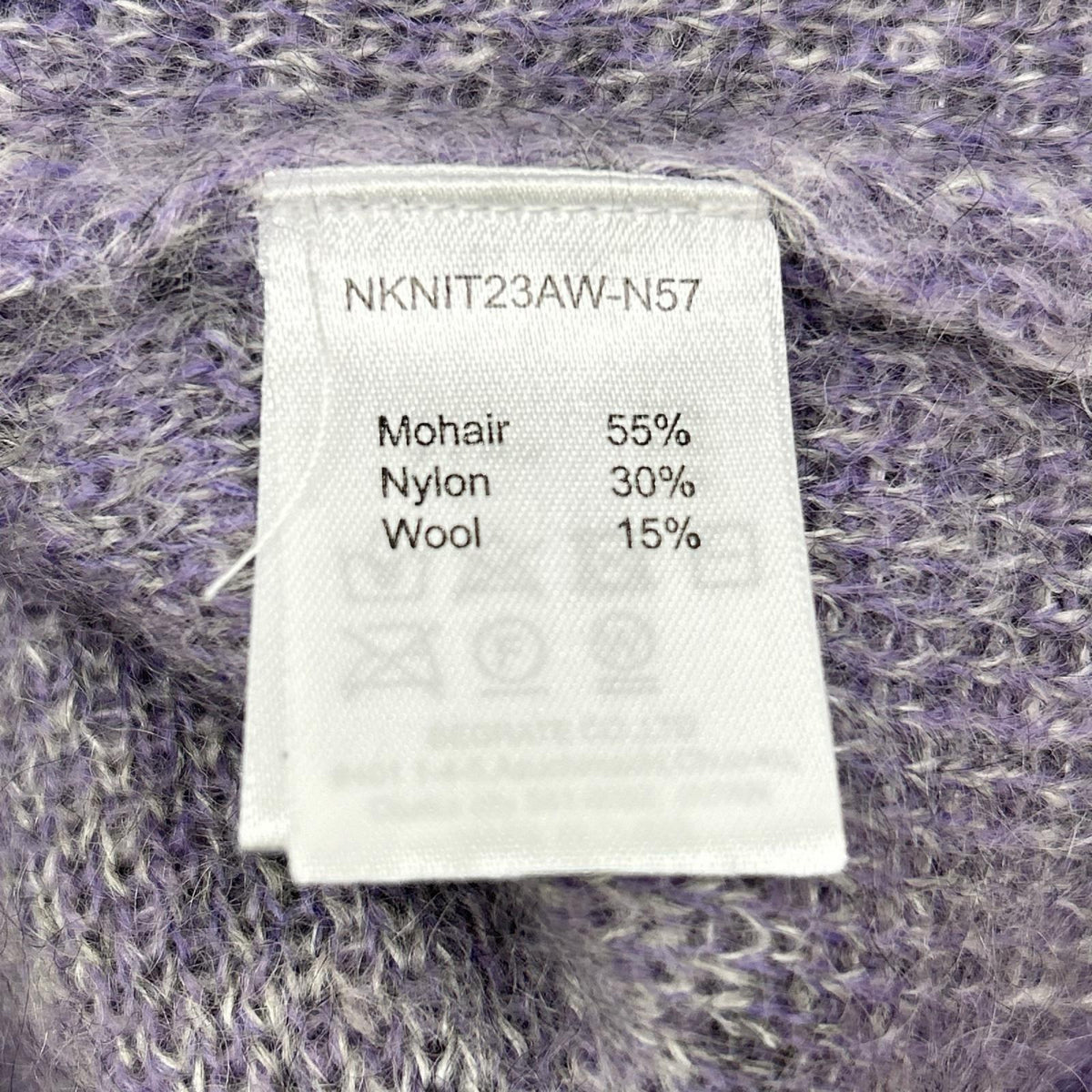 NKNIT ンニット NKNIT23AW-N57 パープル×グレー ウールブレンド グラデーションモヘアニットプルオーバー トップス