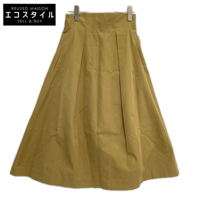 GOLDEN GOOSE ゴールデングース 44-05-51-05006 ベージュ アセテート混 バックジップ フレアロングスカート スカート