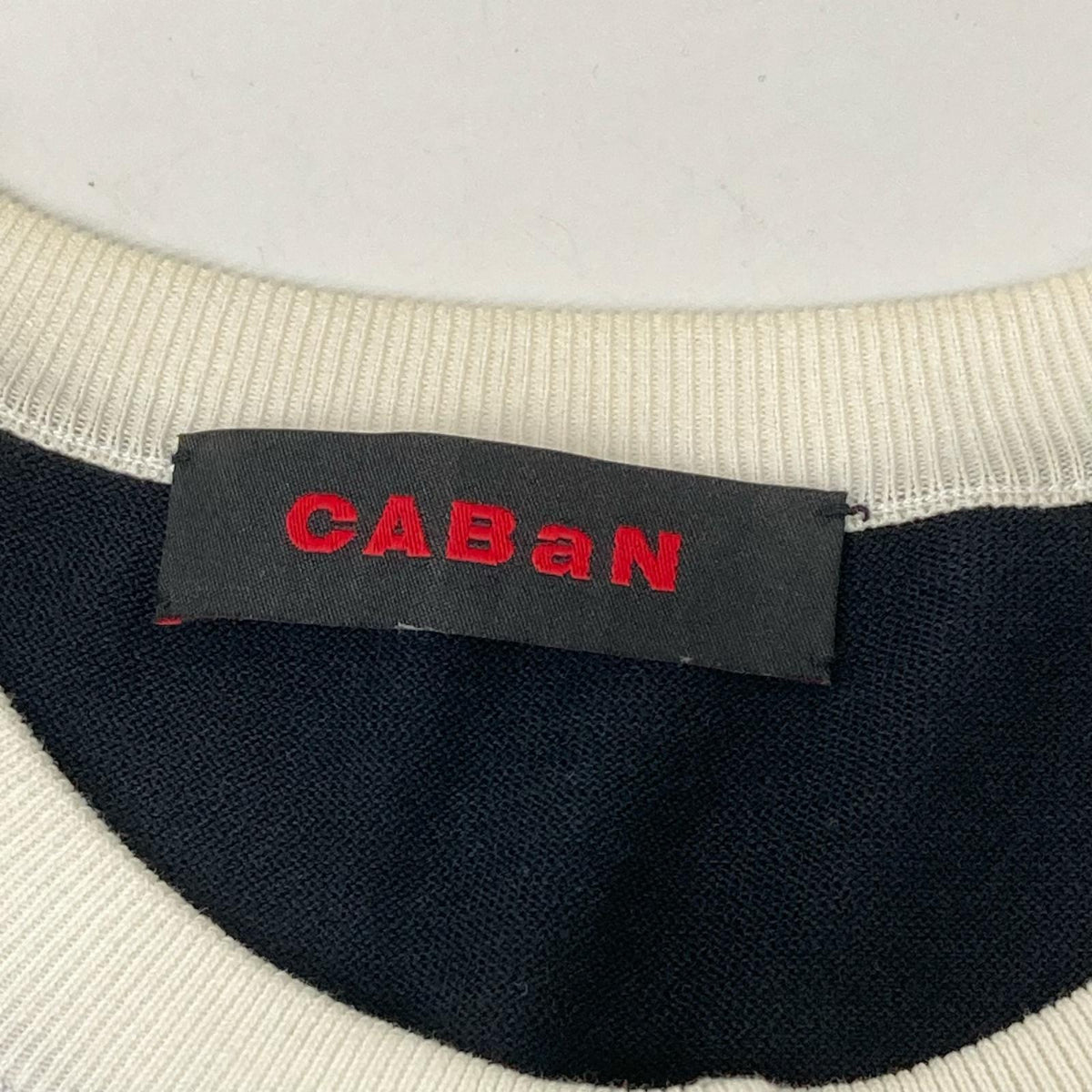 CABaN キャバン 39-02-01-02019 ブラック×ホワイト コットン バイカラー ノースリーブボタンワンピース ワンピース