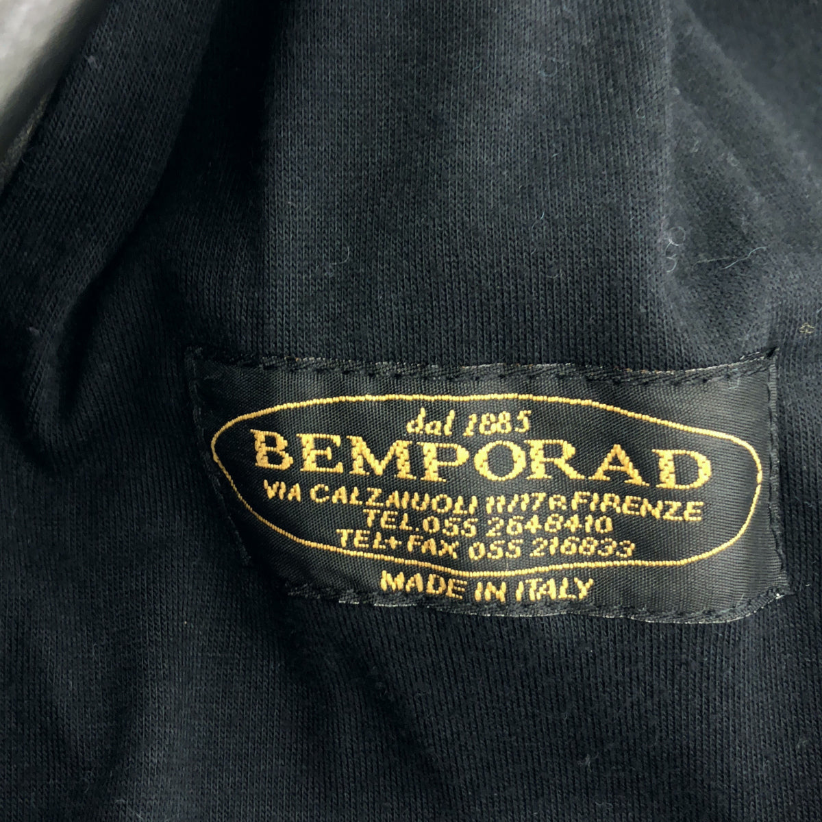 その他ブランド 【BEMPORAD】イタリア製 ブラック シングルレザーミディアムコート トップス