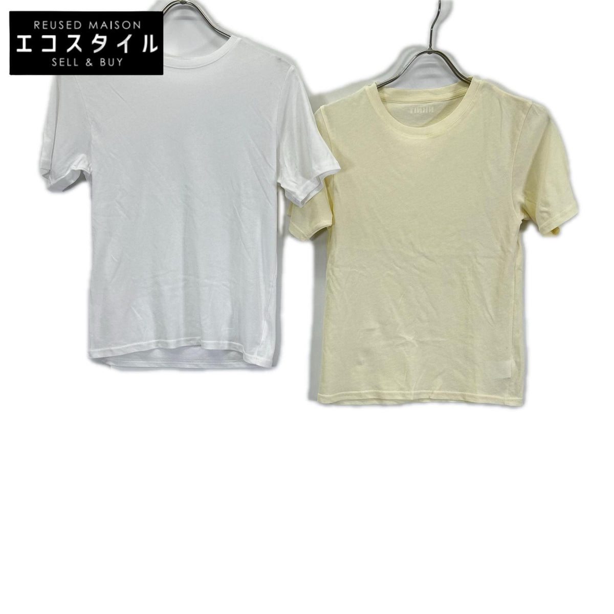 NKNIT ンニット N26SS-301 イエロー&ホワイト クルーネック半袖Tシャツ2枚セット トップス