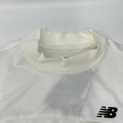 NEW BALANCE ニューバランス 012-4166006 24SS ホワイト メンズ ドライビングレインカモ柄 半袖 モックネック ゴルフシャツ トップス