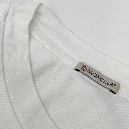 MONCLER モンクレール H20918D00003 ホワイト フロントプリント クルーネック ロングスリーブ カットソー トップス