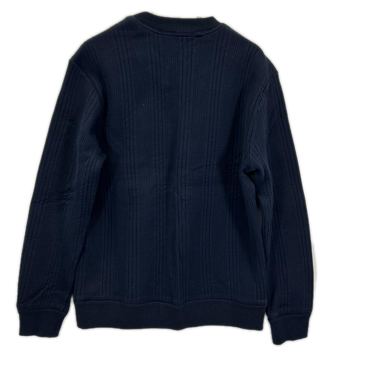 LOUIS VUITTON ルイヴィトン 21AW ネイビー コットン×ナイロン エンボスLVロゴ ストライプ クルーネック スウェット トップス トップス