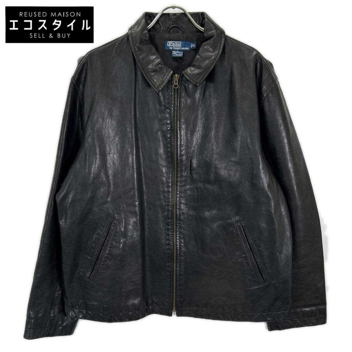 POLObyRalphLauren ポロラルフローレン 90's ブラック レザー ジップアップジャケット ジャケット