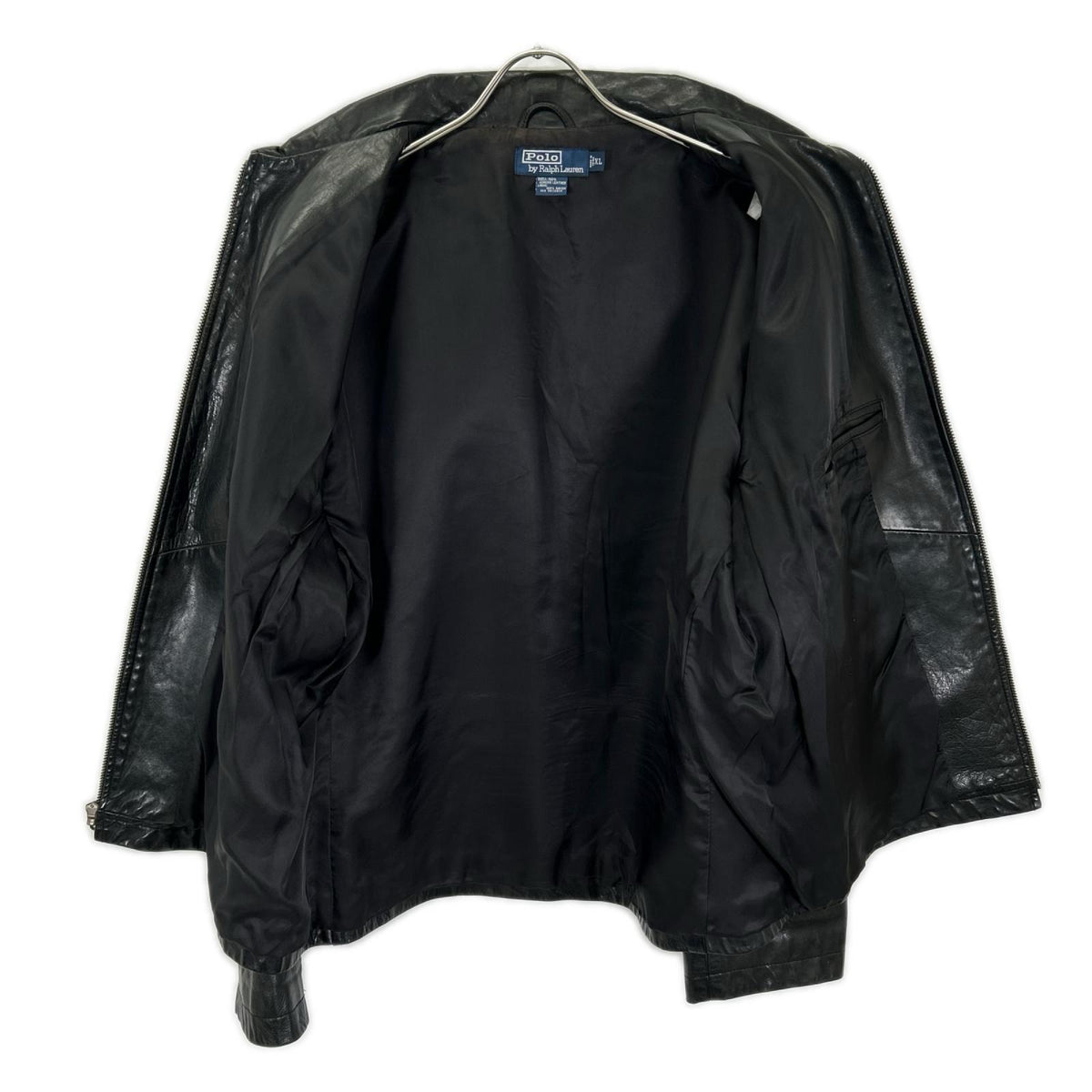 POLObyRalphLauren ポロラルフローレン 90's ブラック レザー ジップアップジャケット ジャケット