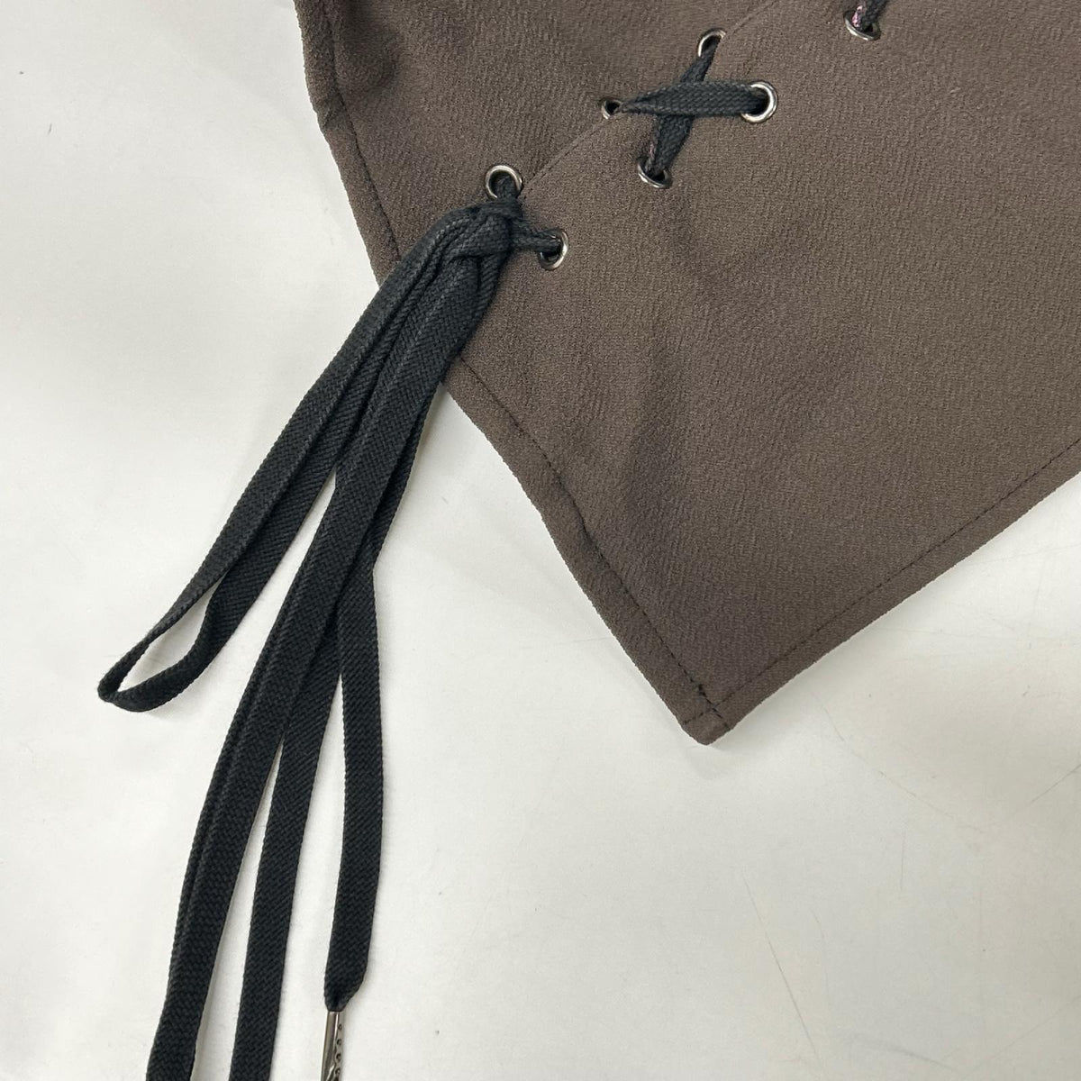 SHAREEF シャリーフ 22713023 ブラウン W-FACE GEORGETTE LACE-UP SHIRTS トップス