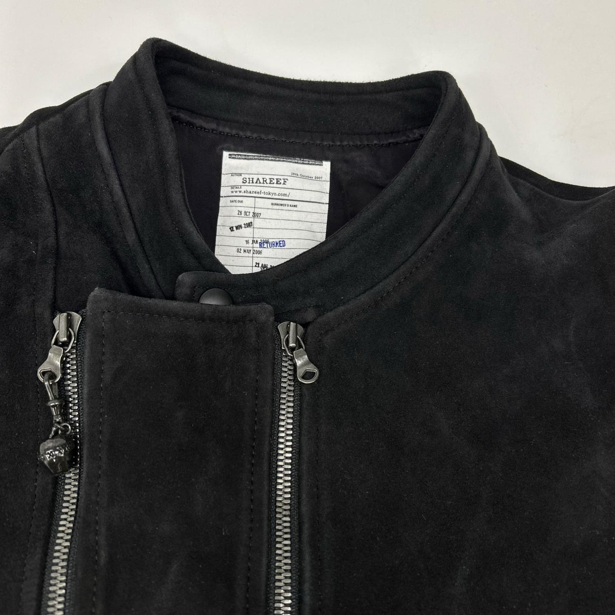 SHAREEF シャリーフ 18311004 ブラック×イエロー シープレザー ダブルジップブルゾン ジャケット
