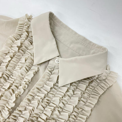 LAD MUSICIAN ラッドミュージシャン 2123-104 ベージュ ポリエステル DECHINE FRILL SHIRT/デシンフリルシャツ トップス