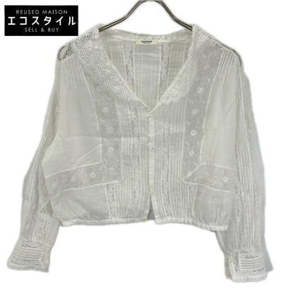 MACPHEE マカフィー 26SS 12-01-62-01407 ホワイト ビンテージローン セーラーカラーフランスレースブラウス トップス