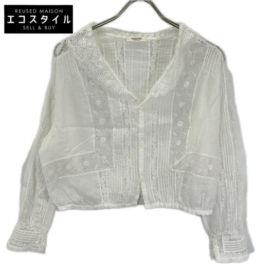 MACPHEE マカフィー 26SS 12-01-62-01407 ホワイト ビンテージローン セーラーカラーフランスレースブラウス トップス
