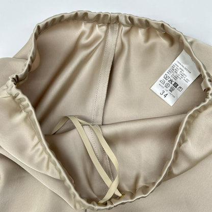 Plage プラージュ 26SS 26-030-922-1260 Satin Bias Relax ゴールド ドローストリング イージーストレートパンツ ボトムス