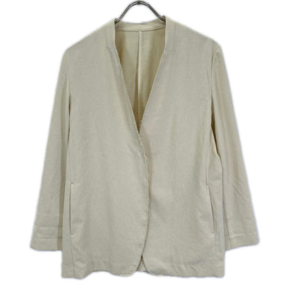 Plage プラージュ 26SS 26-010-922-2010 ベージュ ポリエステル フリンジ加工 ライトノーカラージャケット スーツ セットアップ