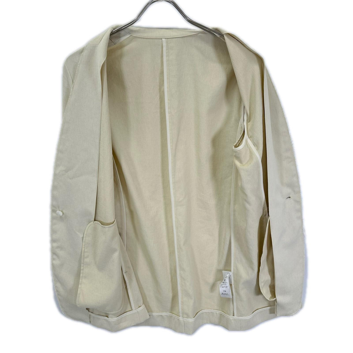 Plage プラージュ 26SS 26-010-922-2010 ベージュ ポリエステル フリンジ加工 ライトノーカラージャケット スーツ セットアップ