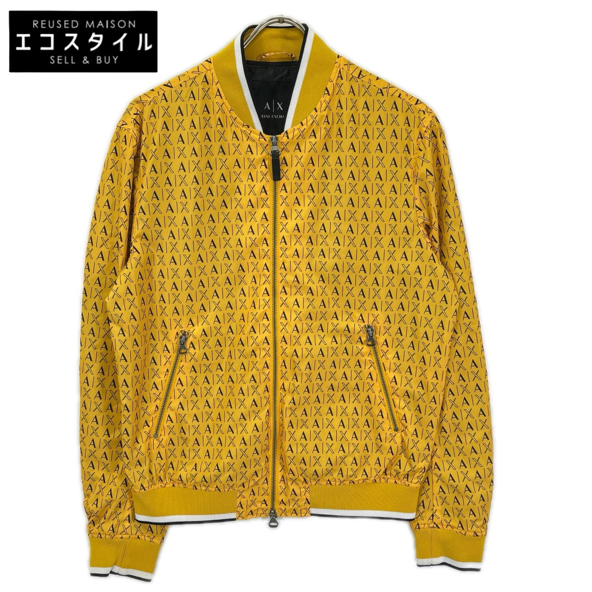 ARMANI EXCHANGE アルマーニエクスチェンジ 6GZB59 ZNPCZ イエロー ナイロン ロゴ総柄ブルゾン ジャケット