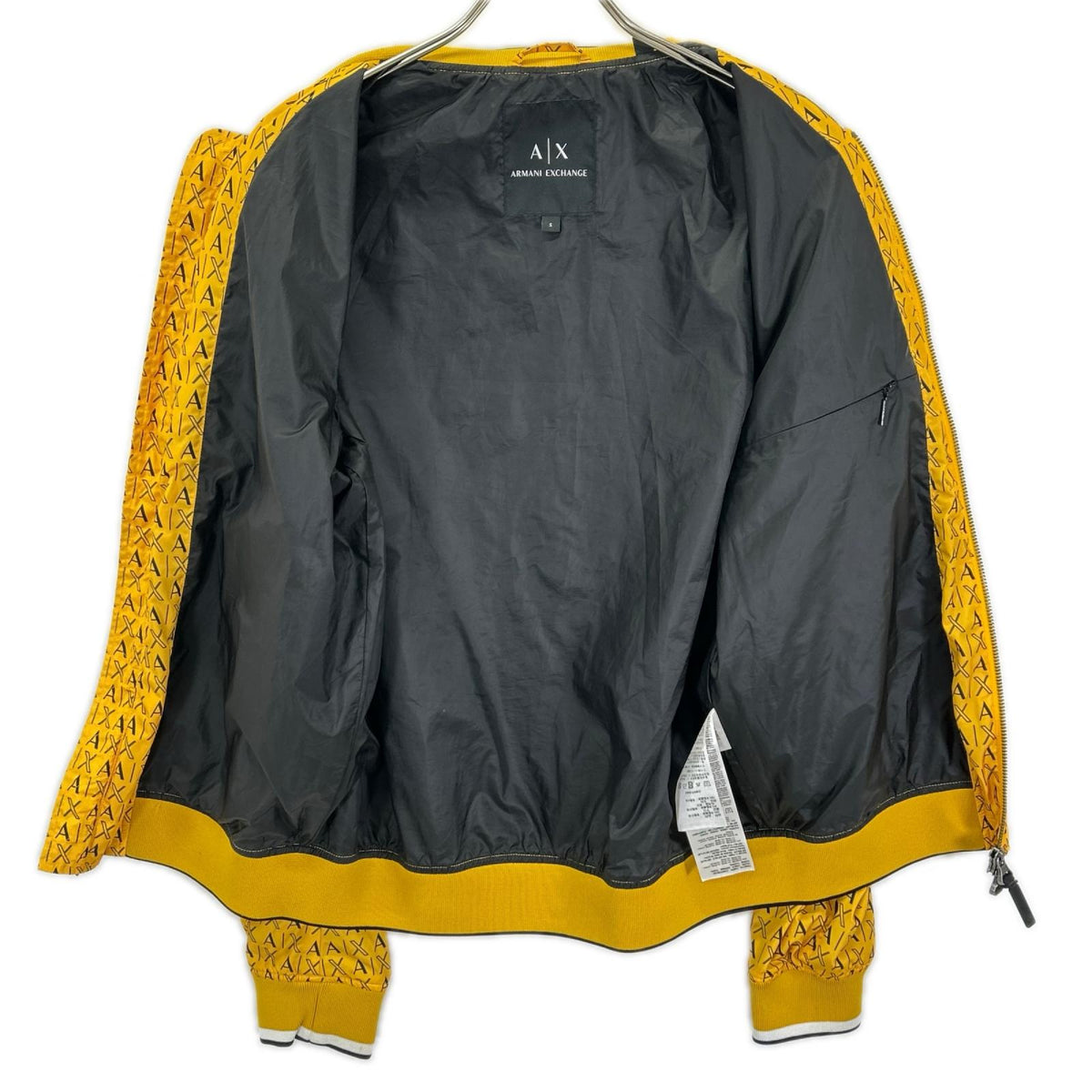 ARMANI EXCHANGE アルマーニエクスチェンジ 6GZB59 ZNPCZ イエロー ナイロン ロゴ総柄ブルゾン ジャケット