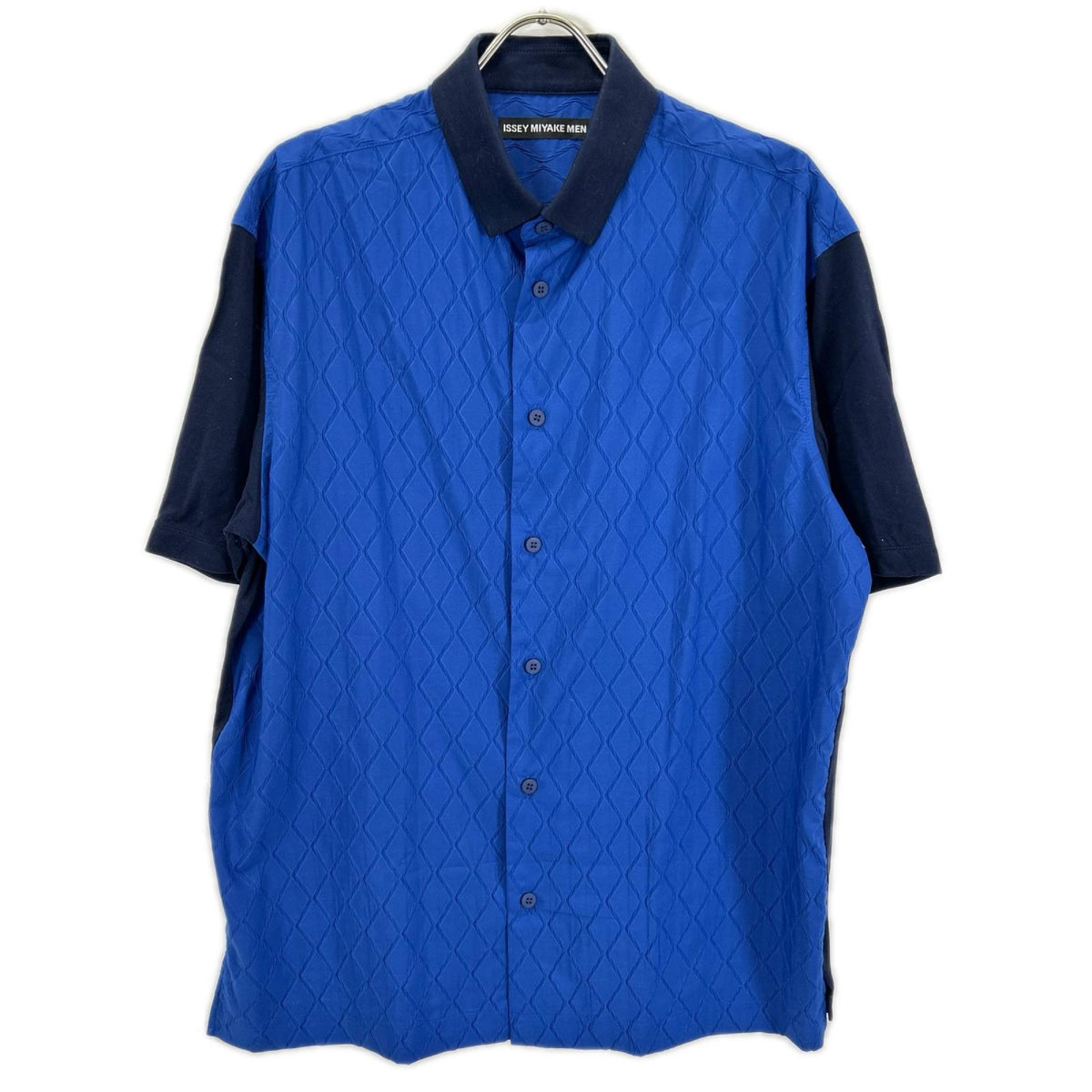 ISSEY MIYAKE MEN イッセイミヤケメン ME61JJ167 ネイビー×ブルー 半袖ポロシャツ トップス