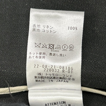 DES PRES デプレ ブラック リネン オックスフォード ステンカラーコート コート