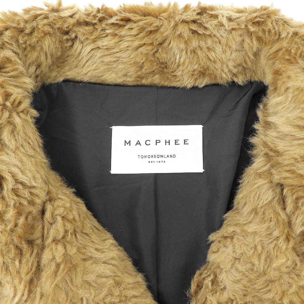 MACPHEE マカフィー テディーエコファー ジップアップブルゾン ジャケット レディース ブラウン 36 ジャケット