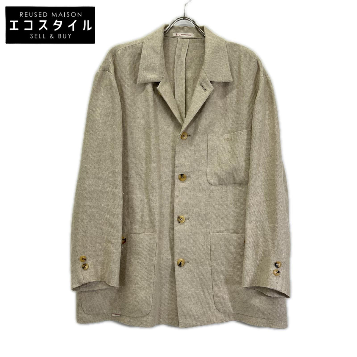 Papas パパス D0433FJM016 ベージュ リネン100 テーラードジャケット ジャケット