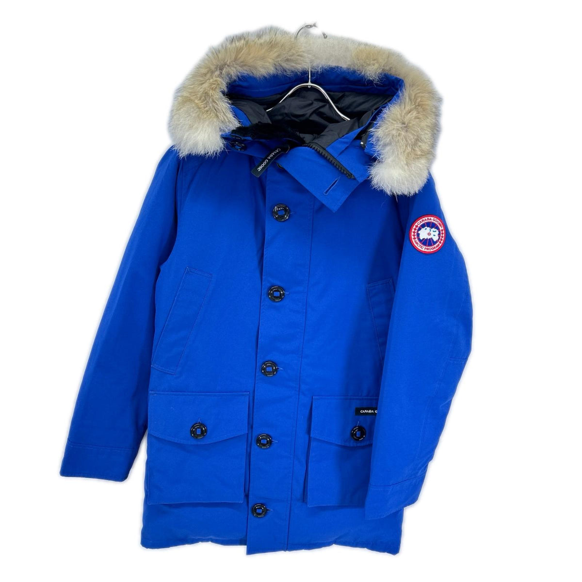 CANADA GOOSE カナダグース ユナイテッドアローズ別注 2072JM YORKTON/ヨークトン ブルー コットン混 コヨーテファー フーデッドダウンジャケット ジャケット
