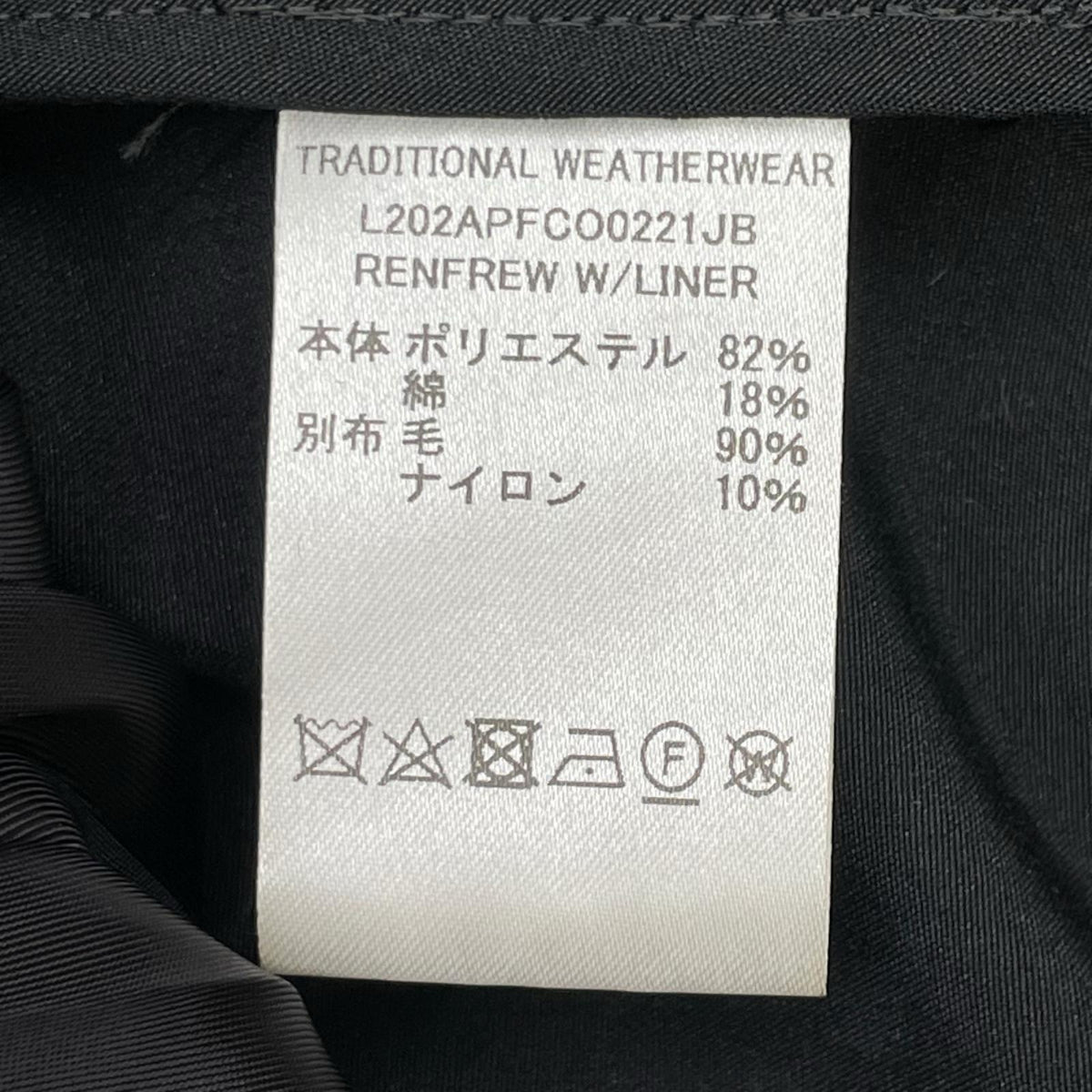 TRADITIONAL WEATHERWEAR トラディショナルウェザーウェア L202APFCO0221JB ブラック RENFREW W/LINER ボアライナーケープブルゾン ジャケット