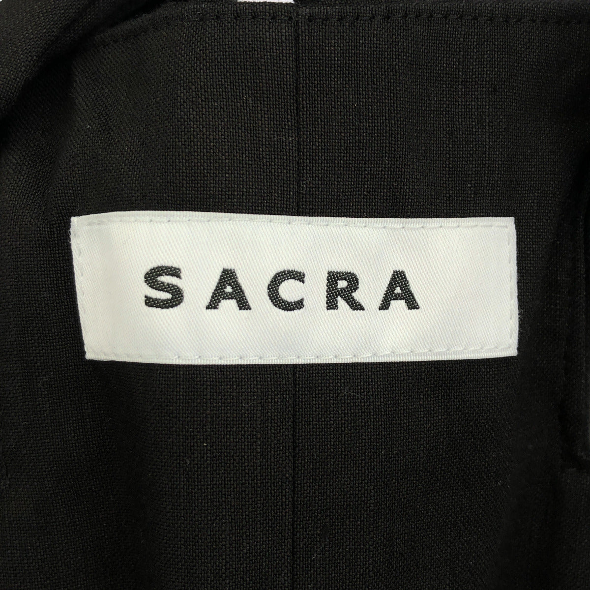 SACRA サクラ 124208041 ブラック ビスコースリネン ワンピース トップス