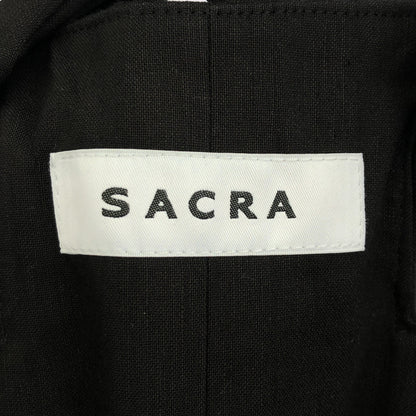 SACRA サクラ 124208041 ブラック ビスコースリネン ワンピース トップス