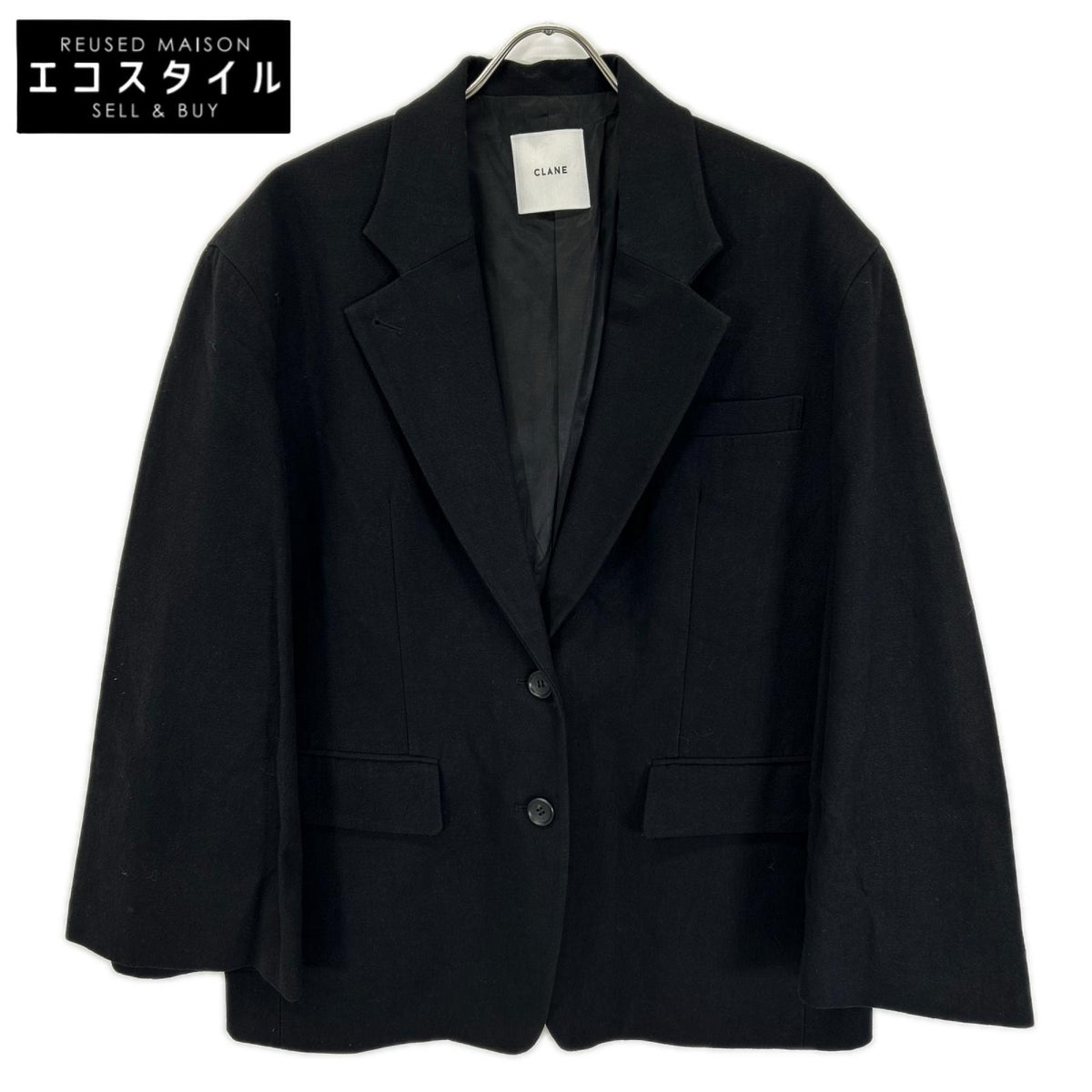 CLANE クラネ 16103-0412 ブラック ルーズベルスリーブジャケット ジャケット